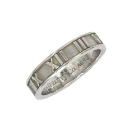 Tiffany Atlas Narrow Ring Silver No. 8.5 Ag 925 TIFFANY&Co. Flat Band Roman Numeral Women's