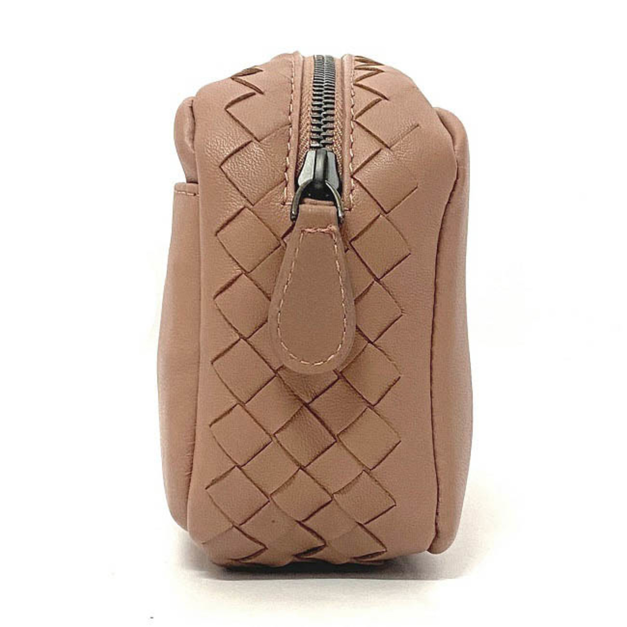 Bottega Veneta Pouch Pink Beige Intrecciato Leather BOTTEGA VENETA Women's