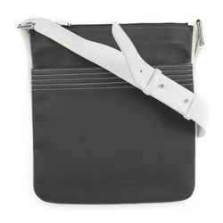 LOEWE Loewe Repeat Anagram Shoulder Bag PVC Leather Black White Silver Metal Fittings Crossbody No Gusset