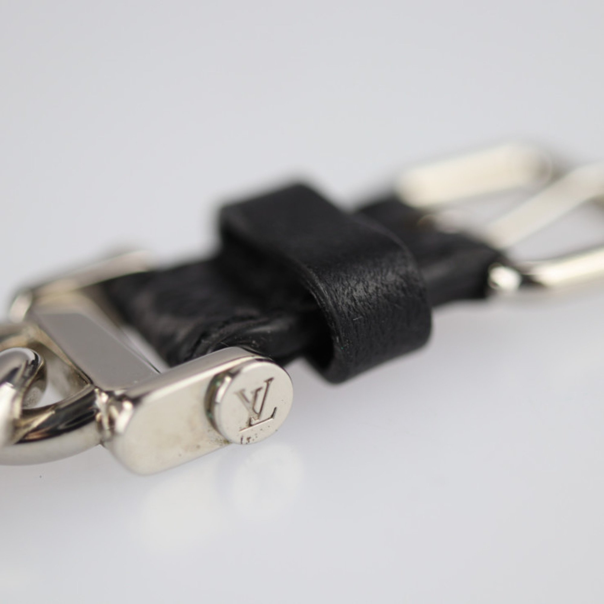 LOUIS VUITTON Louis Vuitton Bracelet Chain Monogram Eclipse M64225 PVC Metal Black Silver