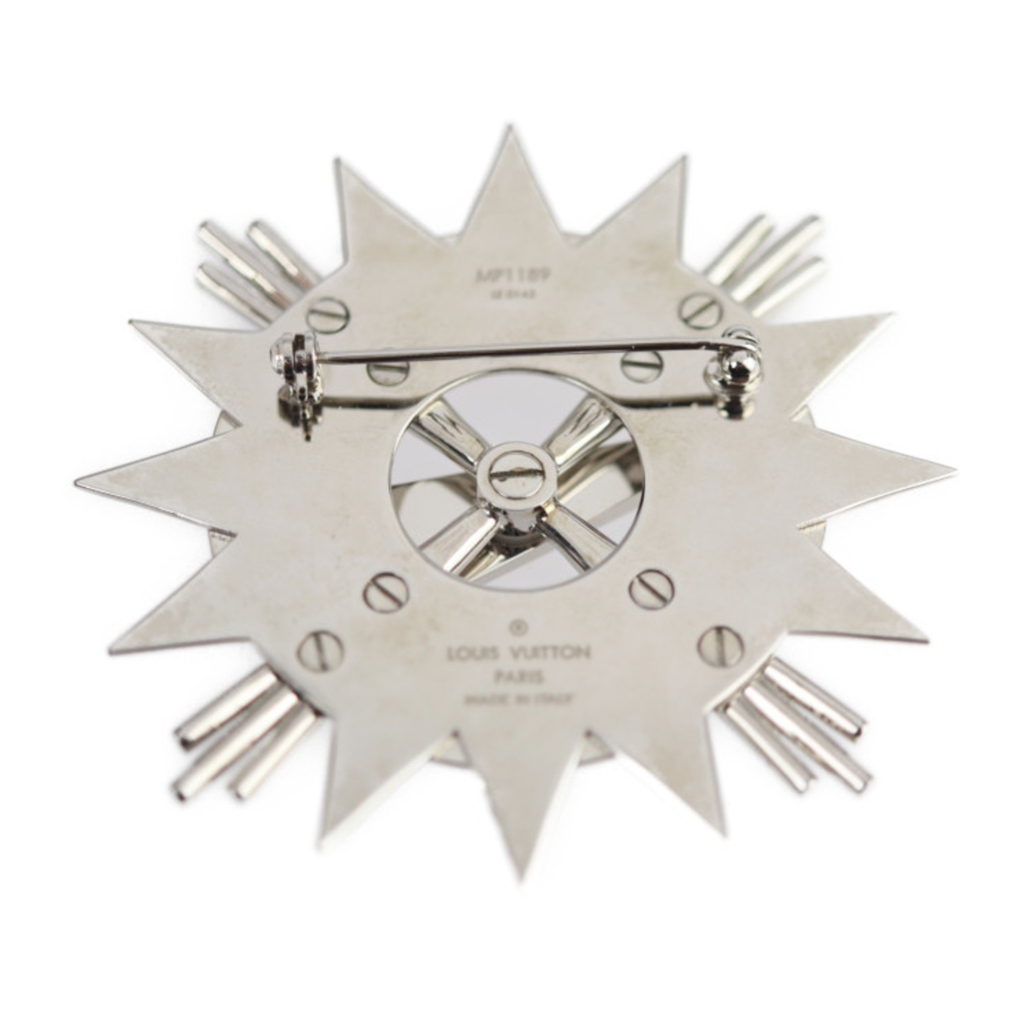 LOUIS VUITTON Louis Vuitton Brooch MP1189 Metal Silver Compass