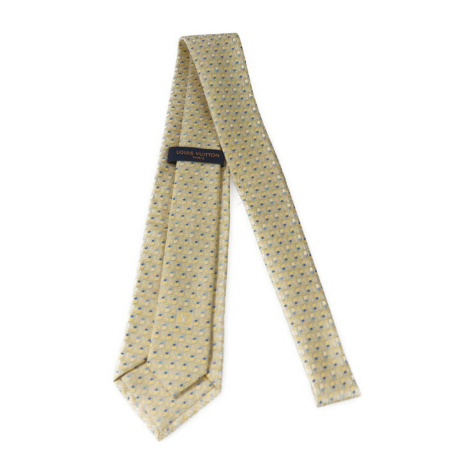 LOUIS VUITTON Louis Vuitton Cravat Cube Trunk Tie M73122 Silk Yellow Series Box Whole Pattern