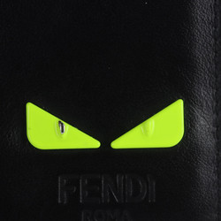 FENDI Fendi Bugs Monster Card Case 7M0265 Leather Black Yellow