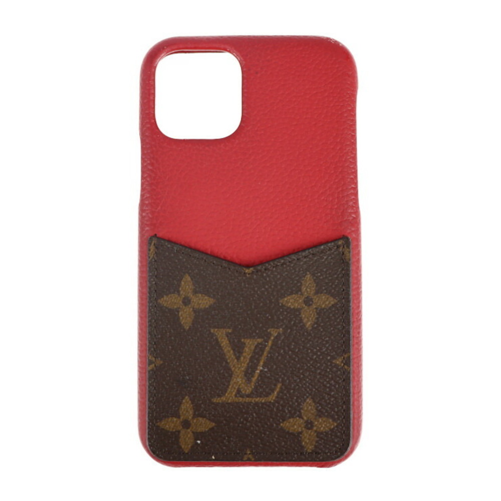 Pre-Owned LOUIS VUITTON Louis Vuitton IPHONE Bumper 11Pro Other Accessories  M69095 Monogram Canvas Leather Brown Red iPhone Case Mobile Cover  Smartphone (Good) 