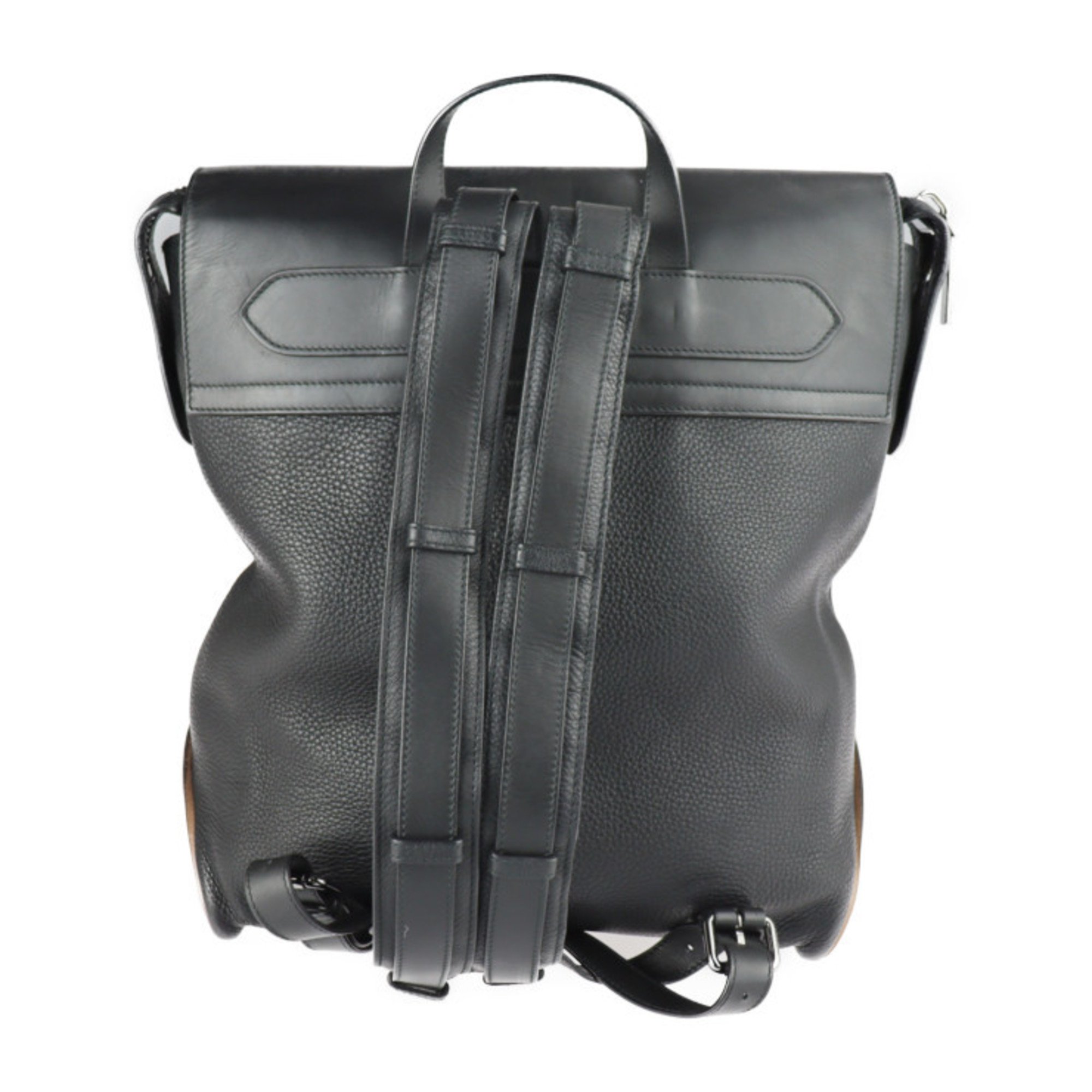 Christian Louboutin Backpack/Daypack Suede Leather Brown Black Silver Metal Fittings Backpack