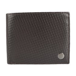 Dunhill MICRO D-EIGHT Micro D Eight Folio Wallet L2K330B Leather Dark Brown Compact Logo Emboss