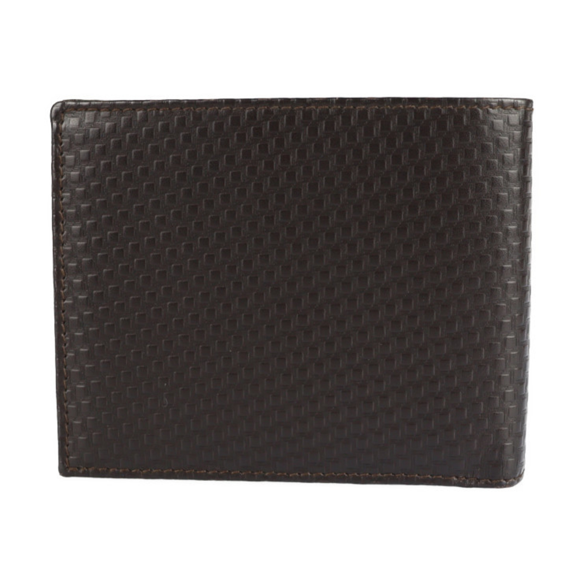 Dunhill MICRO D-EIGHT Micro D Eight Folio Wallet L2K330B Leather Dark Brown Compact Logo Emboss