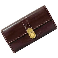 Louis Vuitton Long Wallet Portefeuille Sarah Wine Red Sepia Gold Cuir M93768 Leather GP TH5019 LOUIS VUITTON Bifold Flap