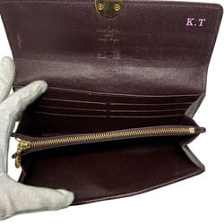 Louis Vuitton Long Wallet Portefeuille Sarah Wine Red Sepia Gold Cuir M93768 Leather GP TH5019 LOUIS VUITTON Bifold Flap