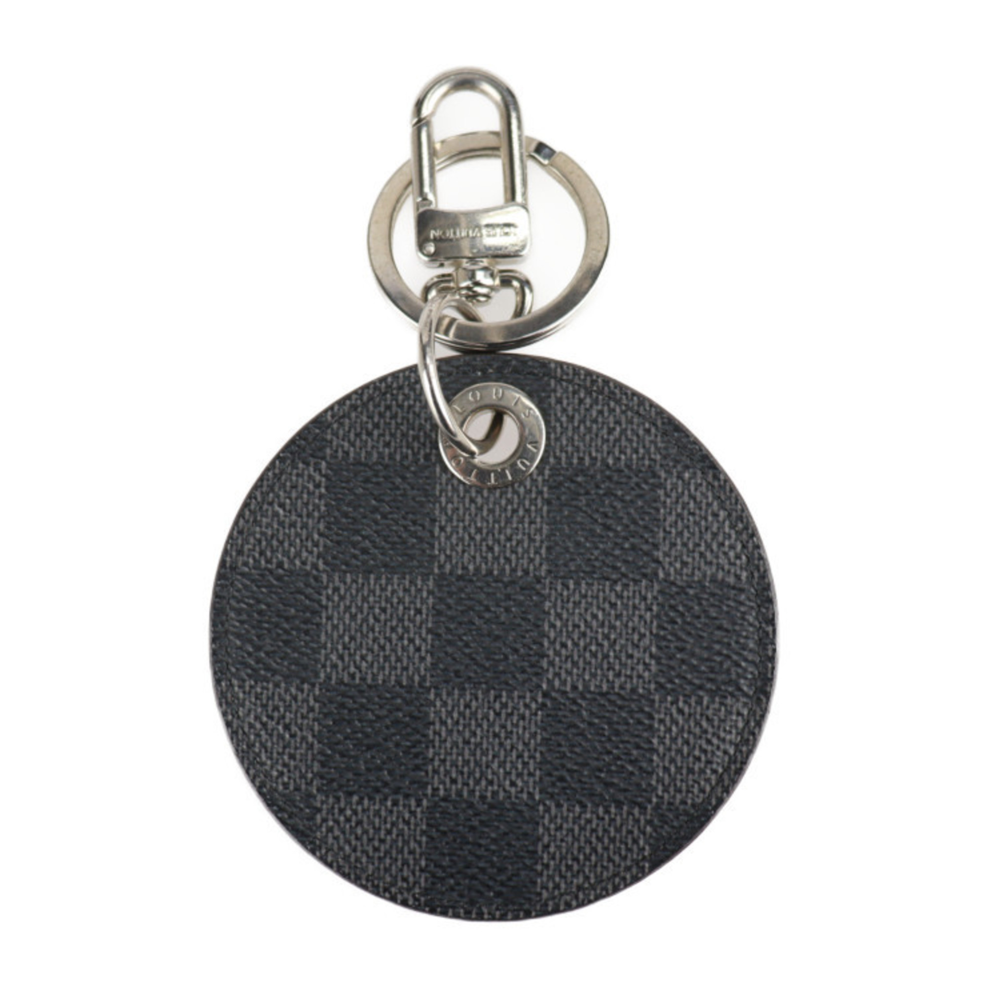 LOUIS VUITTON Louis Vuitton Portocre LV Alps Keychain M63839 Damier Graphite Canvas Leather Gray Black Multicolor Silver Hardware Key Ring Bag Charm