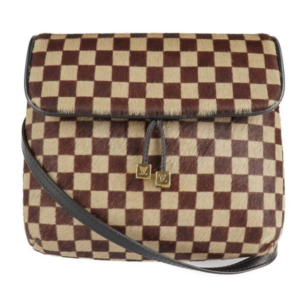 used Pre-owned Louis Vuitton Louis Vuitton Gazelle Damier Sauvage Shoulder Bag M92130 Harako Leather Brown Beige Pochette Mini (Good), Adult Unisex