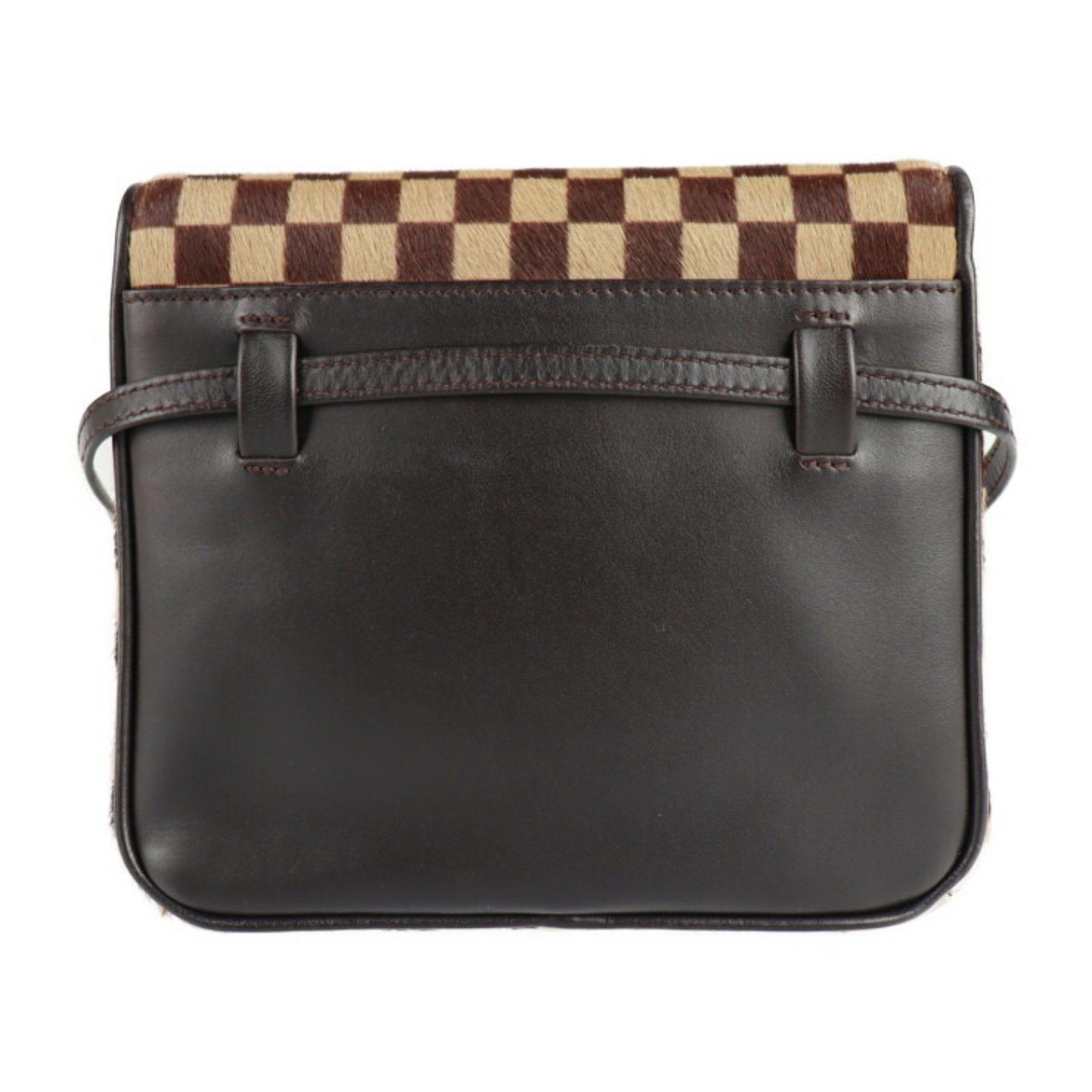 LOUIS VUITTON Louis Vuitton Gazelle Damier Sauvage Shoulder Bag M92130 Harako Leather Brown Beige Pochette Mini