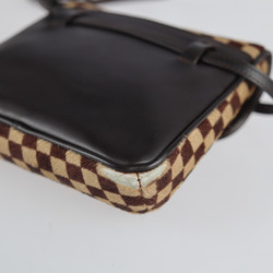 LOUIS VUITTON Louis Vuitton Gazelle Damier Sauvage Shoulder Bag M92130 Harako Leather Brown Beige Pochette Mini