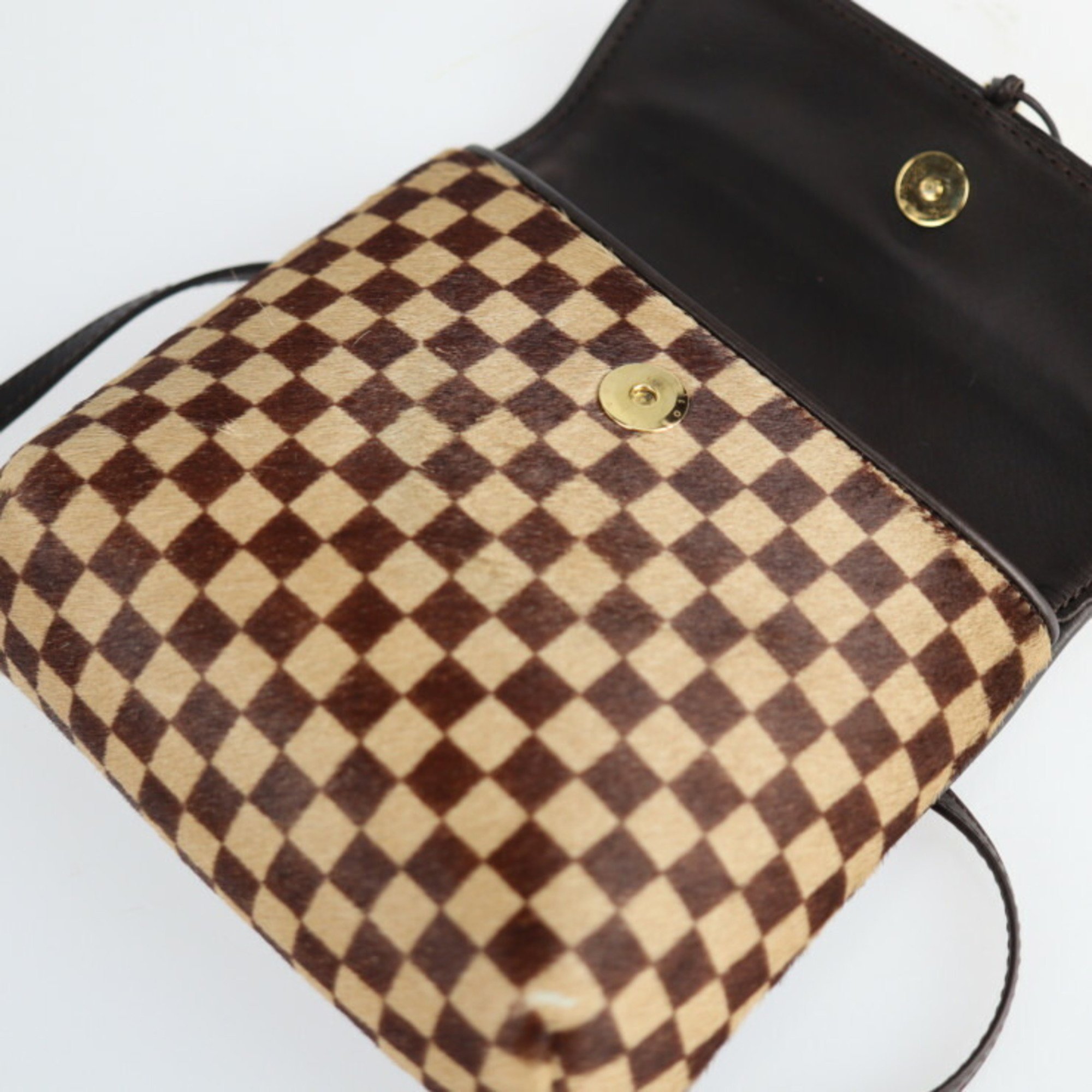LOUIS VUITTON Louis Vuitton Gazelle Damier Sauvage Shoulder Bag M92130 Harako Leather Brown Beige Pochette Mini
