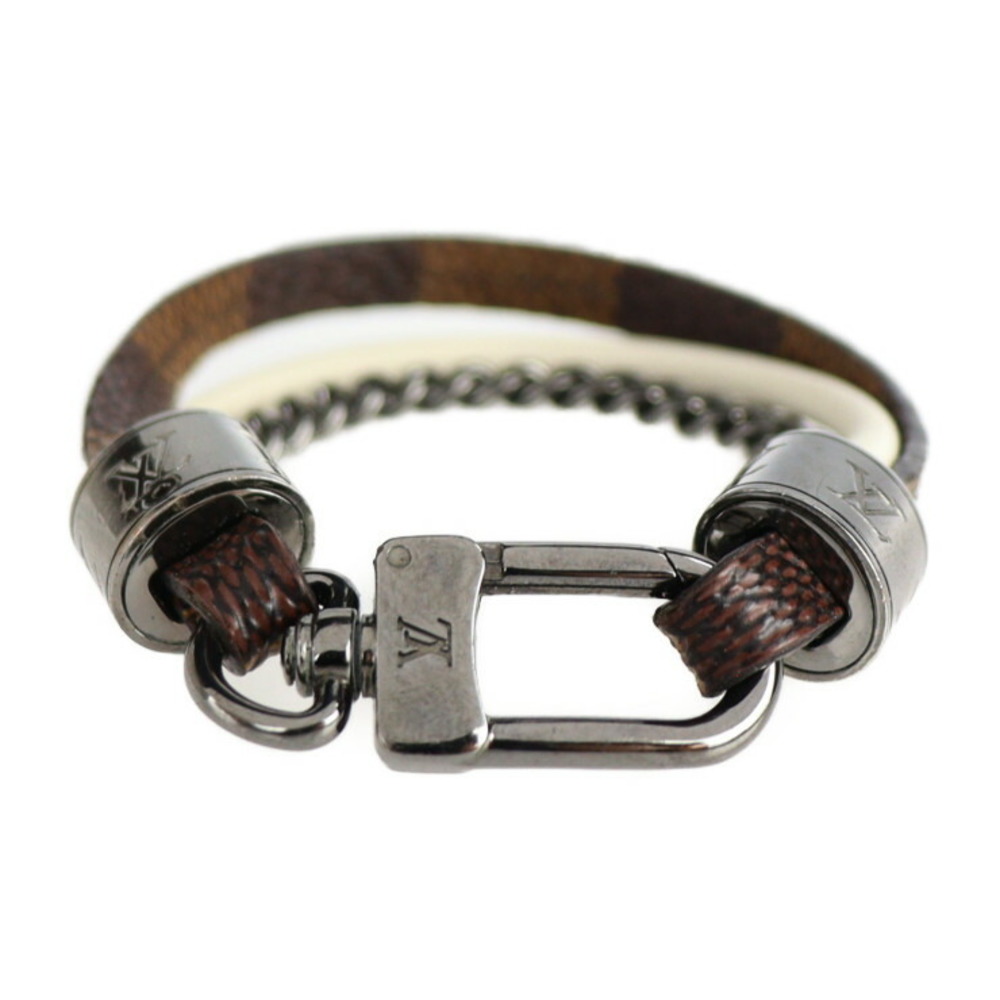 LOUIS VUITTON Louis Vuitton Brasserie LV Treble Bracelet MP190D Damier  Canvas Leather Ebene Chain | eLADY Globazone
