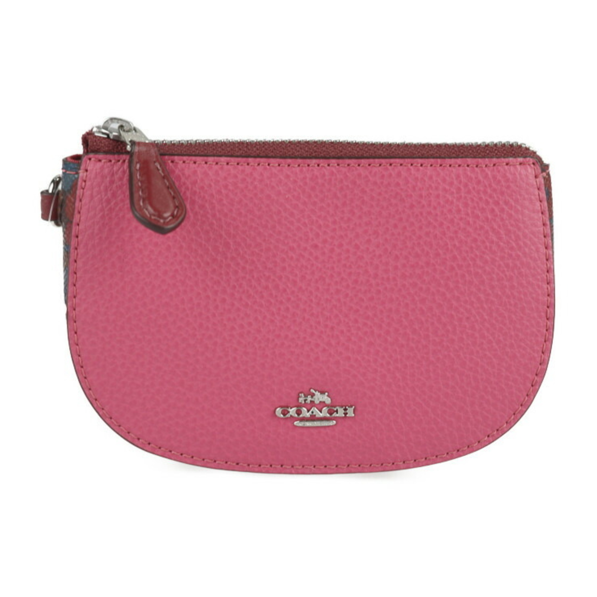 COACH Coach Pouch F22716 Leather Magenta Multicolor Wristlet Makeup