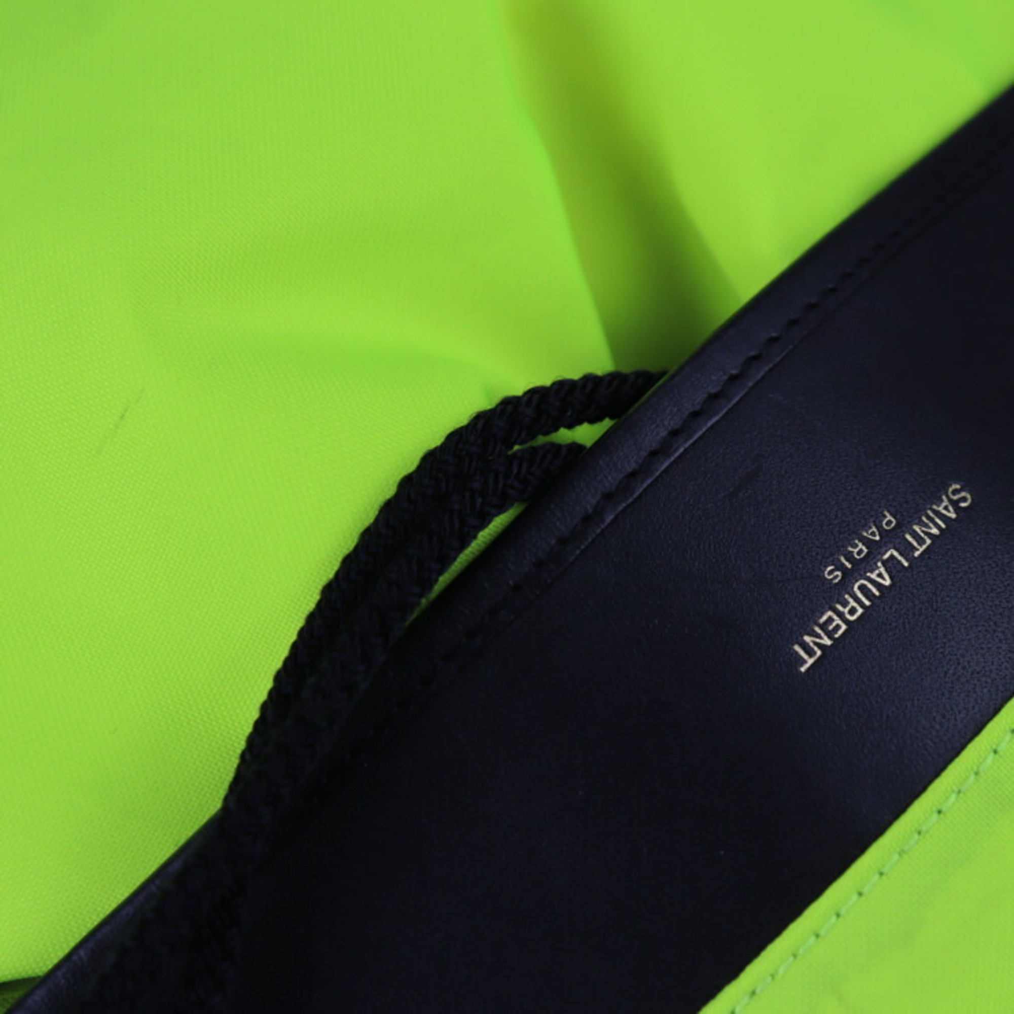 Yves Saint Laurent SAINT LAURENT PARIS Saint-Laurent Paris rucksack daypack 342609 nylon canvas leather neon yellow black backpack