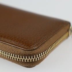 GUCCI Gucci Swing Coin Case 368877 Leather Brown Gold Hardware Round Zipper Purse Card Business Holder