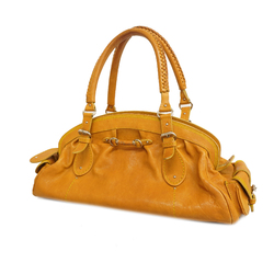 Auth Christian Dior Canage Women's Leather Handbag Camel