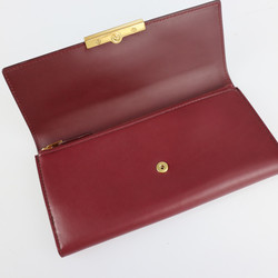 BOTTEGA VENETA Bottega Veneta tri-fold wallet 578751 calf leather Bordeaux gold hardware long continental