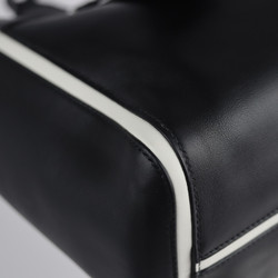 PRADA Prada Ouverture Tote Bag 1BG236 Leather Black White 2WAY Handbag Shoulder Shopping