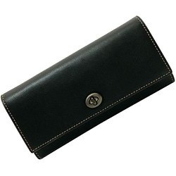 Coach bi-fold long wallet black 12134 glovetanned leather COACH flap women's turn lock