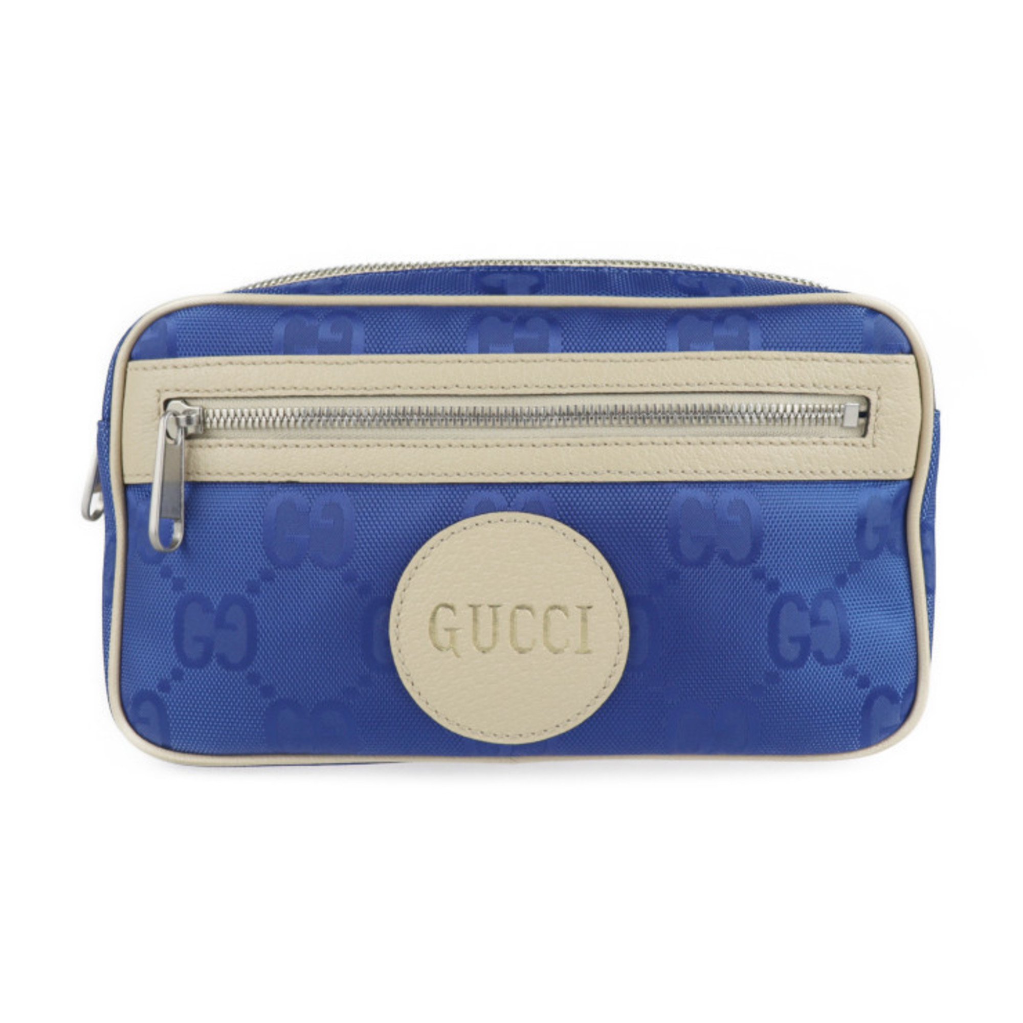 GUCCI Gucci Off The Grid Belt Bag Body 631341 Nylon Leather Blue Beige Pouch Waist One Shoulder Japan Limited