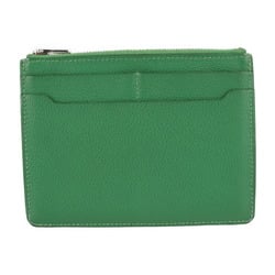 HERMES Hermes City Zip Jungle Coin Case Ever Color Green Card C Engraved