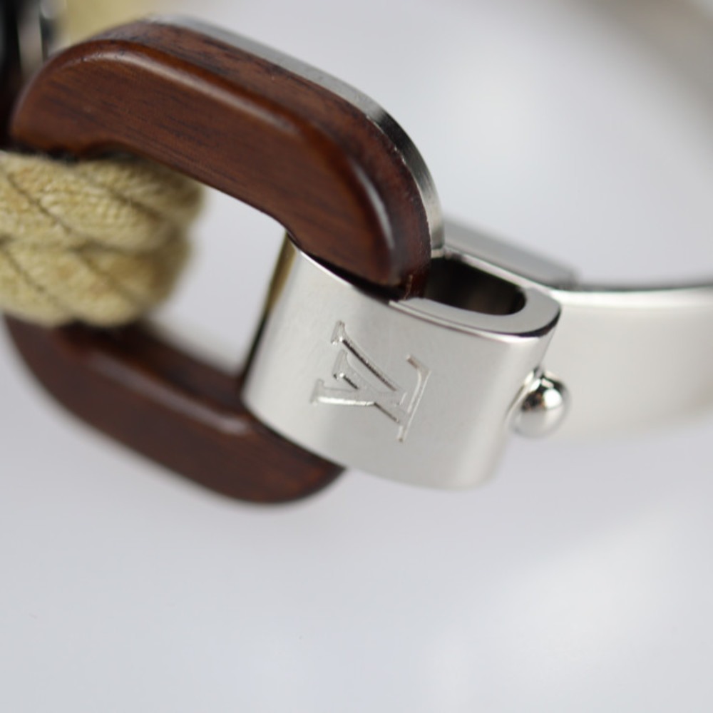 LOUIS VUITTON Louis Vuitton Bracelet Metal Wood Plastic Silver Brown Series  Rope Motif