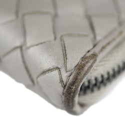 BOTTEGA VENETA Intrecciato document case second bag 493190 leather cement gray L-shaped zipper clutch