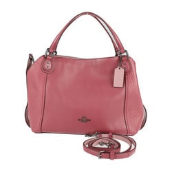 COACH coach EDIE Edie 28 handbag 57645 mixed leather pink system 2WAY shoulder bag