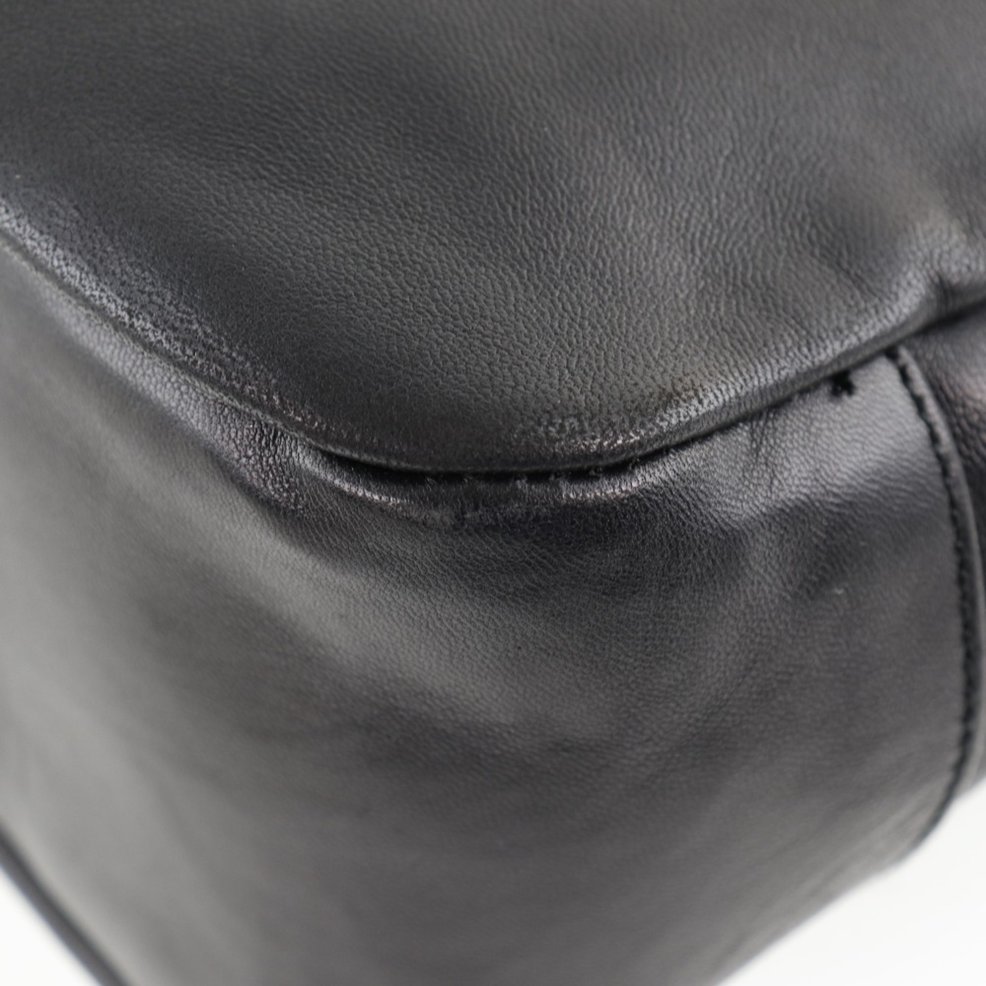 Salvatore Ferragamo One Shoulder Gancini D217685 Leather Black Women's Bag