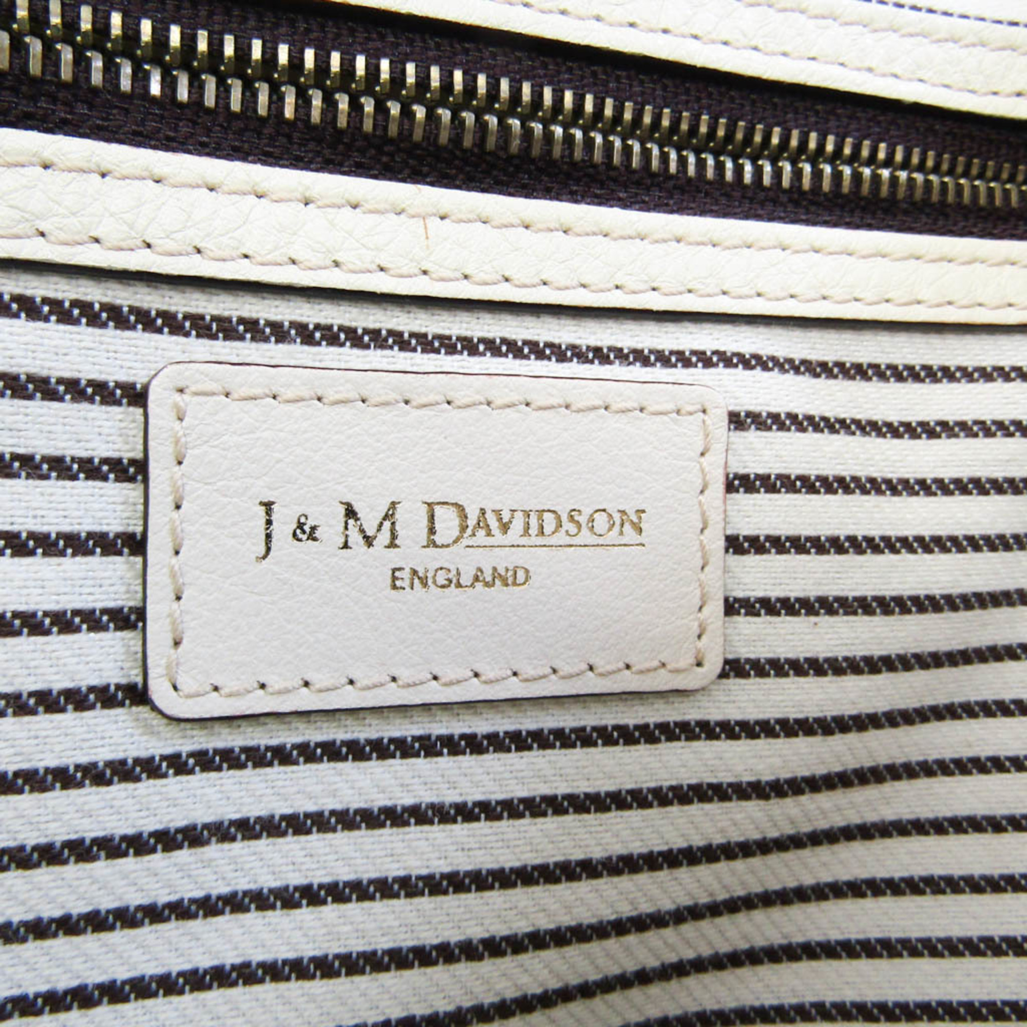 J&M Davidson 1117 Women's Canvas,Leather Tote Bag Light Blue,Off-white