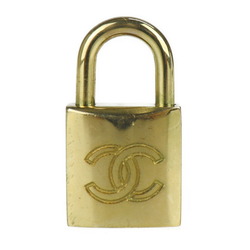 CHANEL Chanel cadena metal gold padlock key bag charm