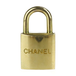 CHANEL Chanel cadena metal gold padlock key bag charm
