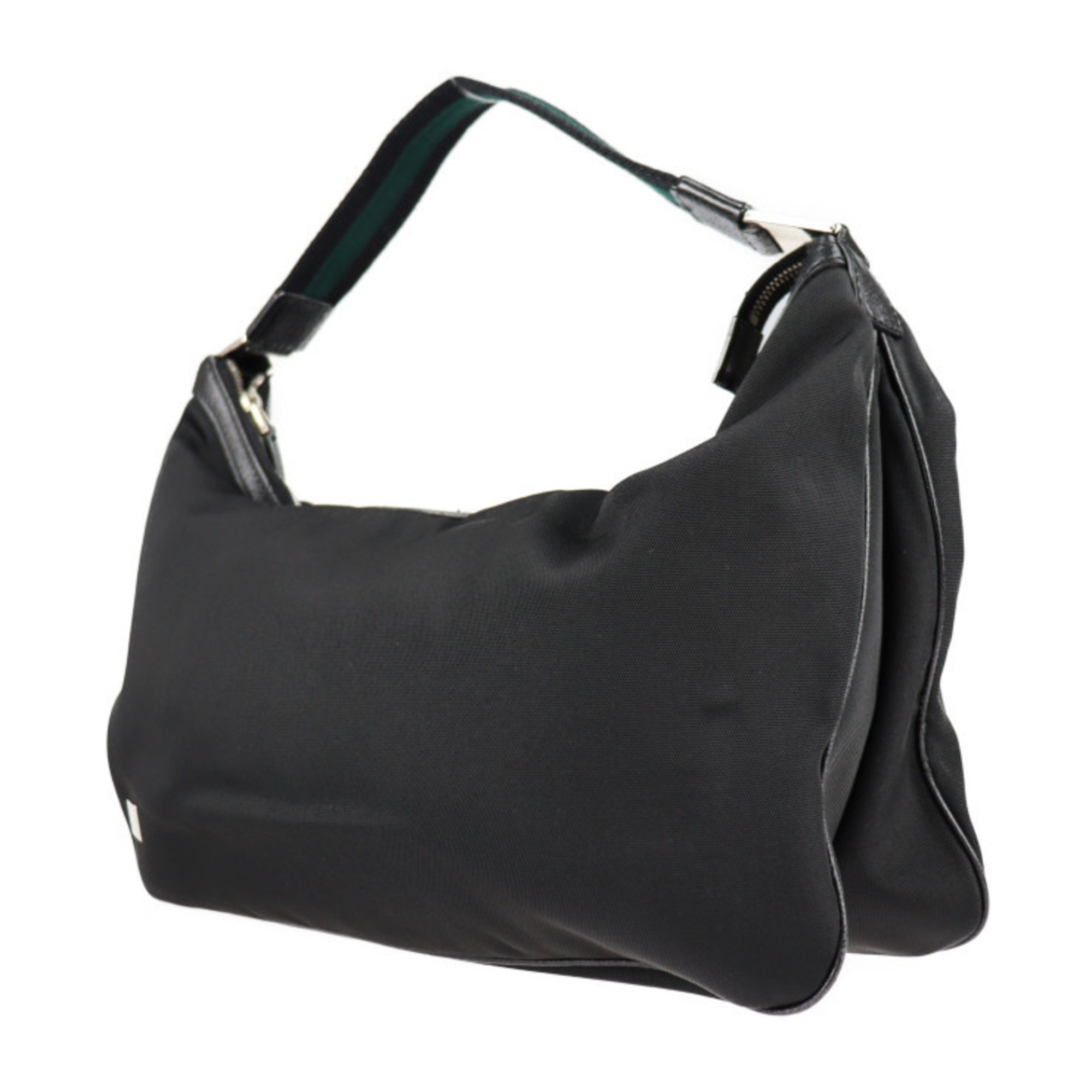 GUCCI Gucci Horsebit Shoulder Bag 146243 Nylon Canvas Leather Black Semi