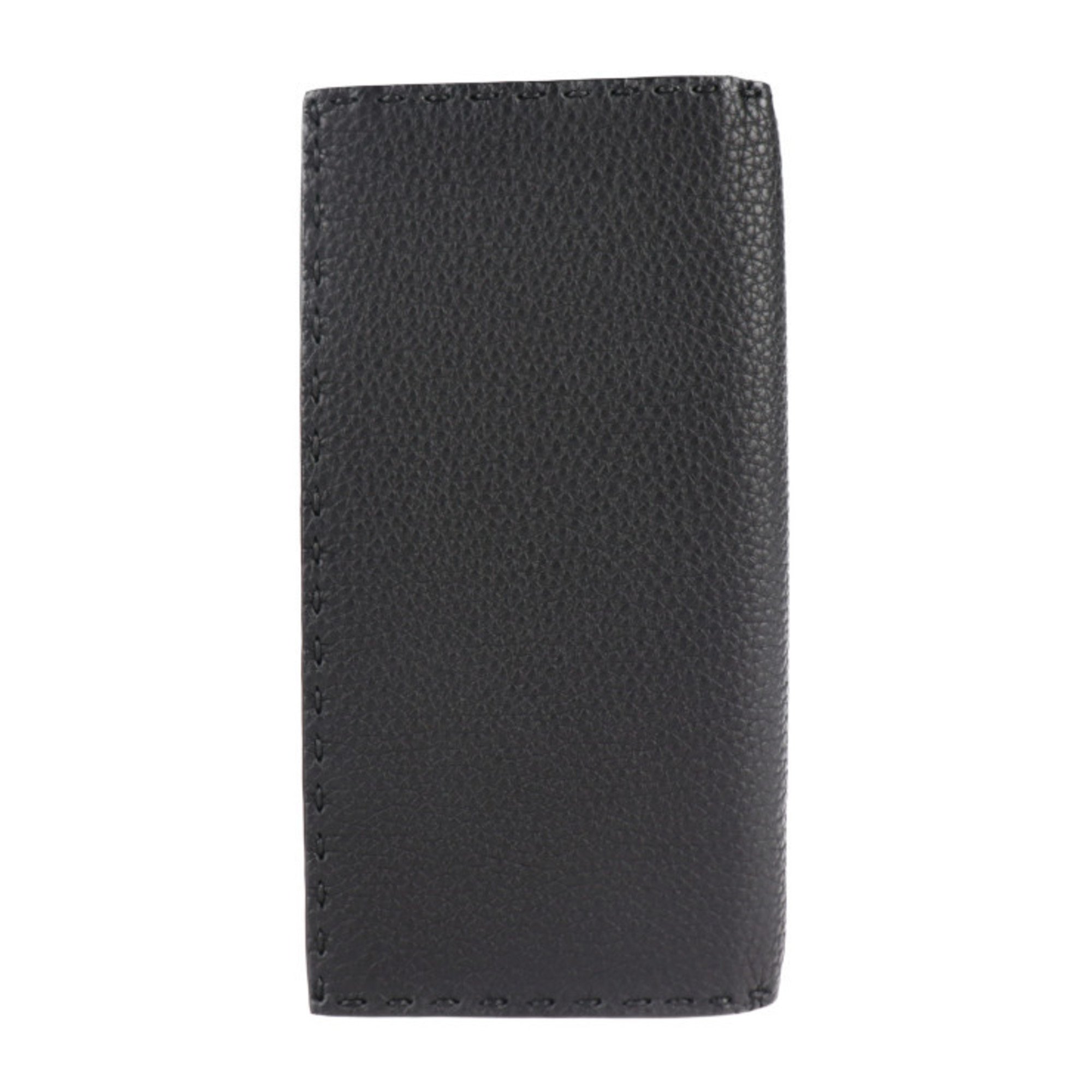 FENDI Fendi Selleria Long Wallet 7M0186 Leather Dark Gray Continental Bifold