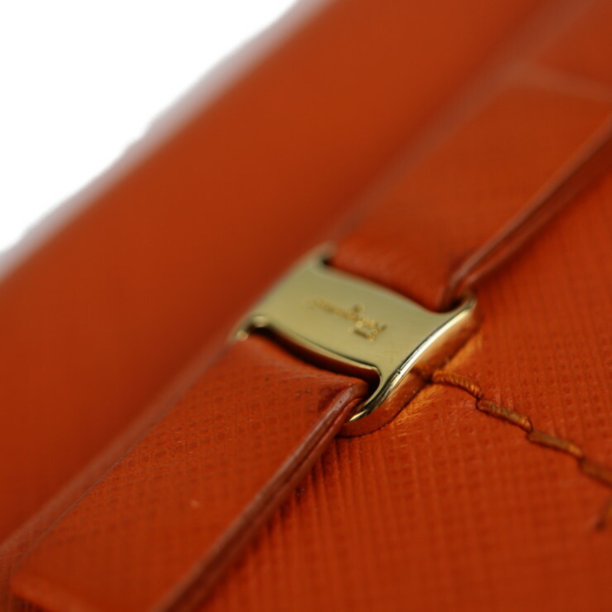 Salvatore Ferragamo Vara Ribbon Long Wallet 22A994 Leather Orange