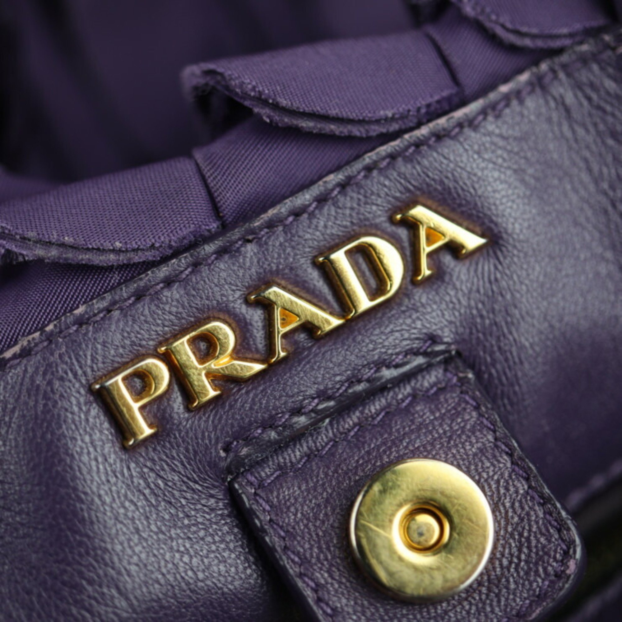 PRADA Prada handbag BN1728 nylon violet frill tote bag