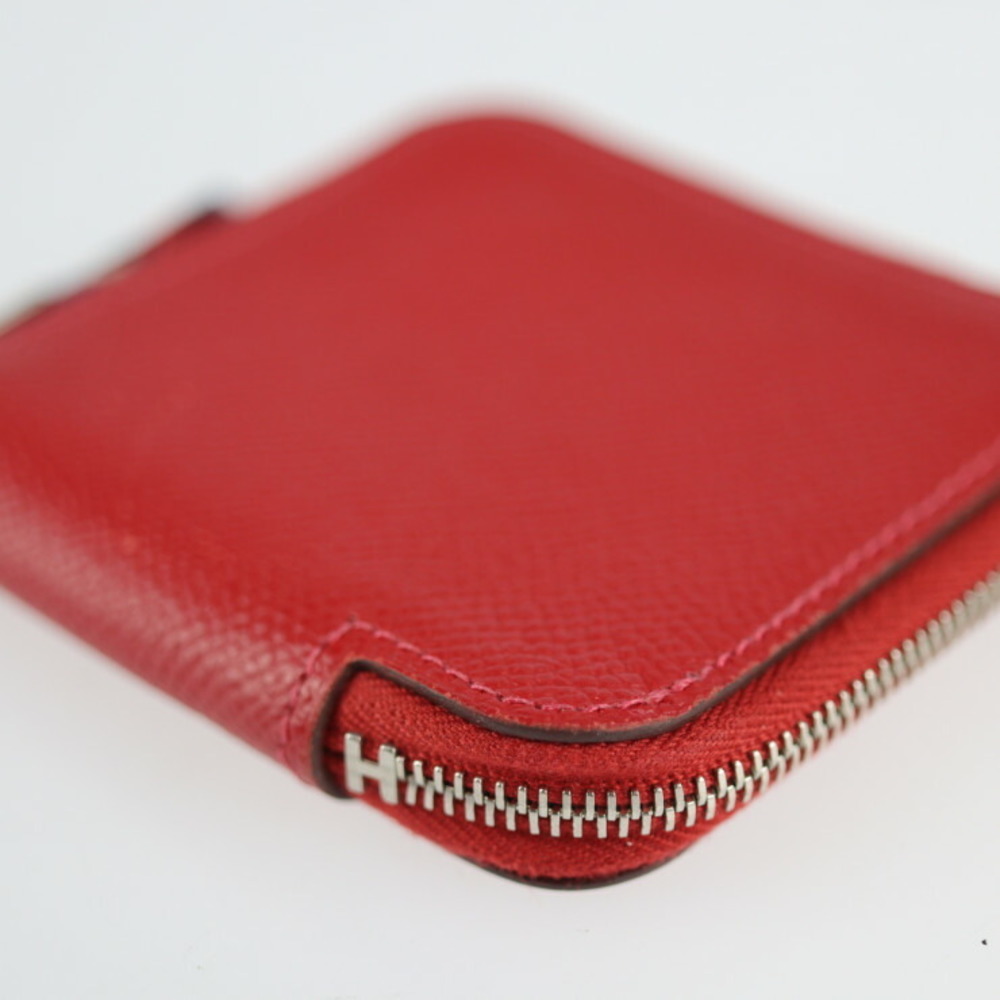 HERMES coin purse Azap compact silk in Epsom Red DCarved seal