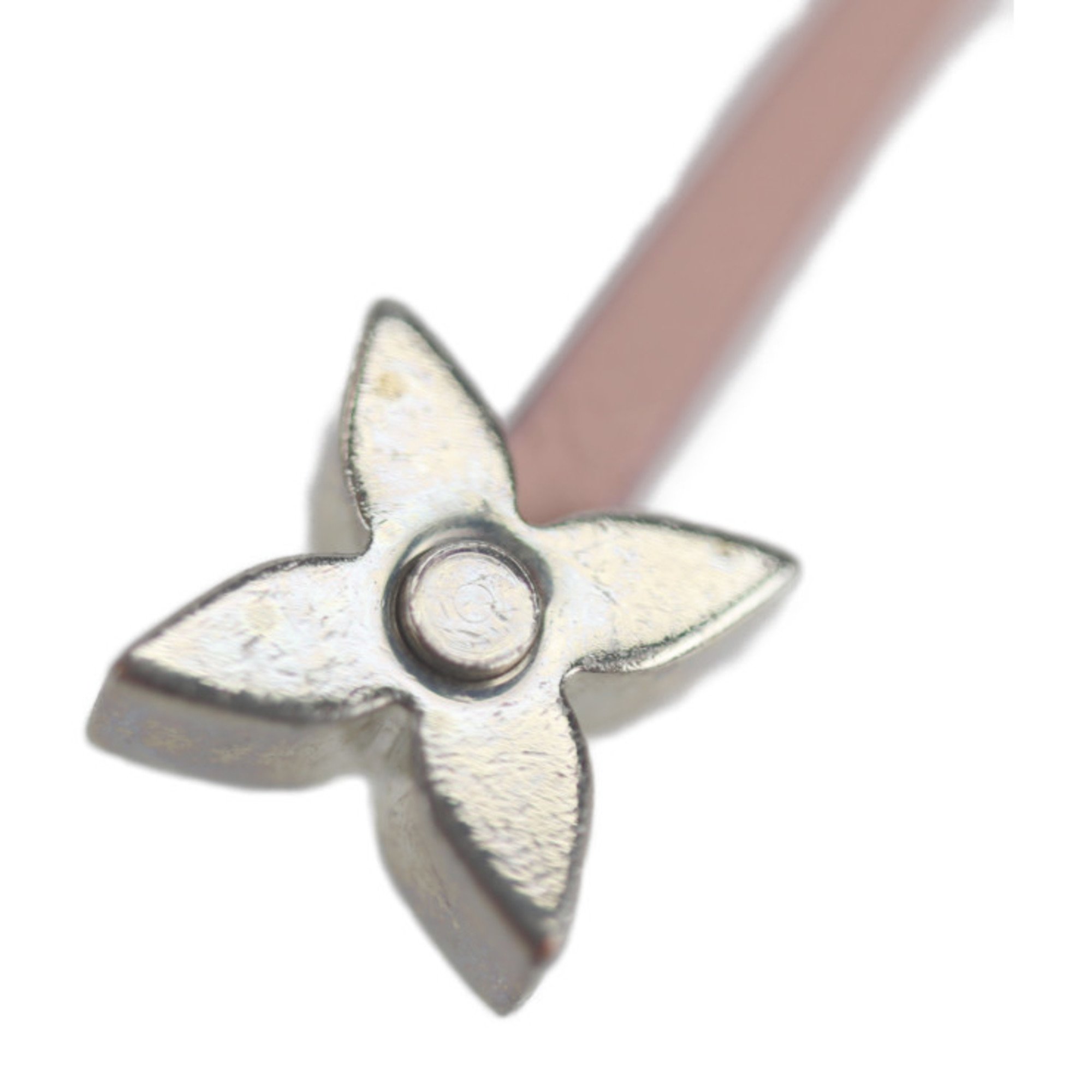 LOUIS VUITTON Louis Vuitton Portocre Berry LV Circle Key Holder M63081 Metal Leather Silver Pink Monogram Flower Bag Charm Ring
