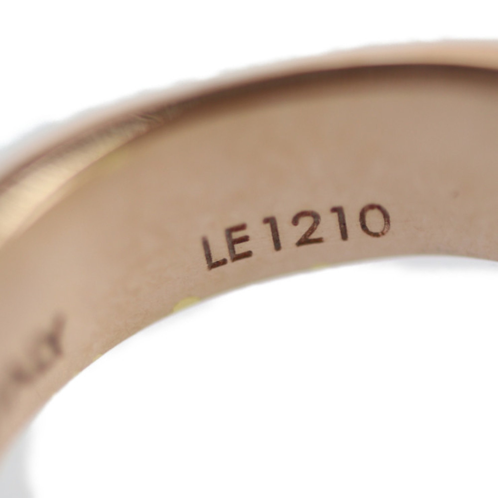 LOUIS VUITTON Louis Vuitton Nanogram Ring M00213 Notation Size S Metal Pink Gold Silver Monogram Pattern Square Silhouette Reference No. 10.5