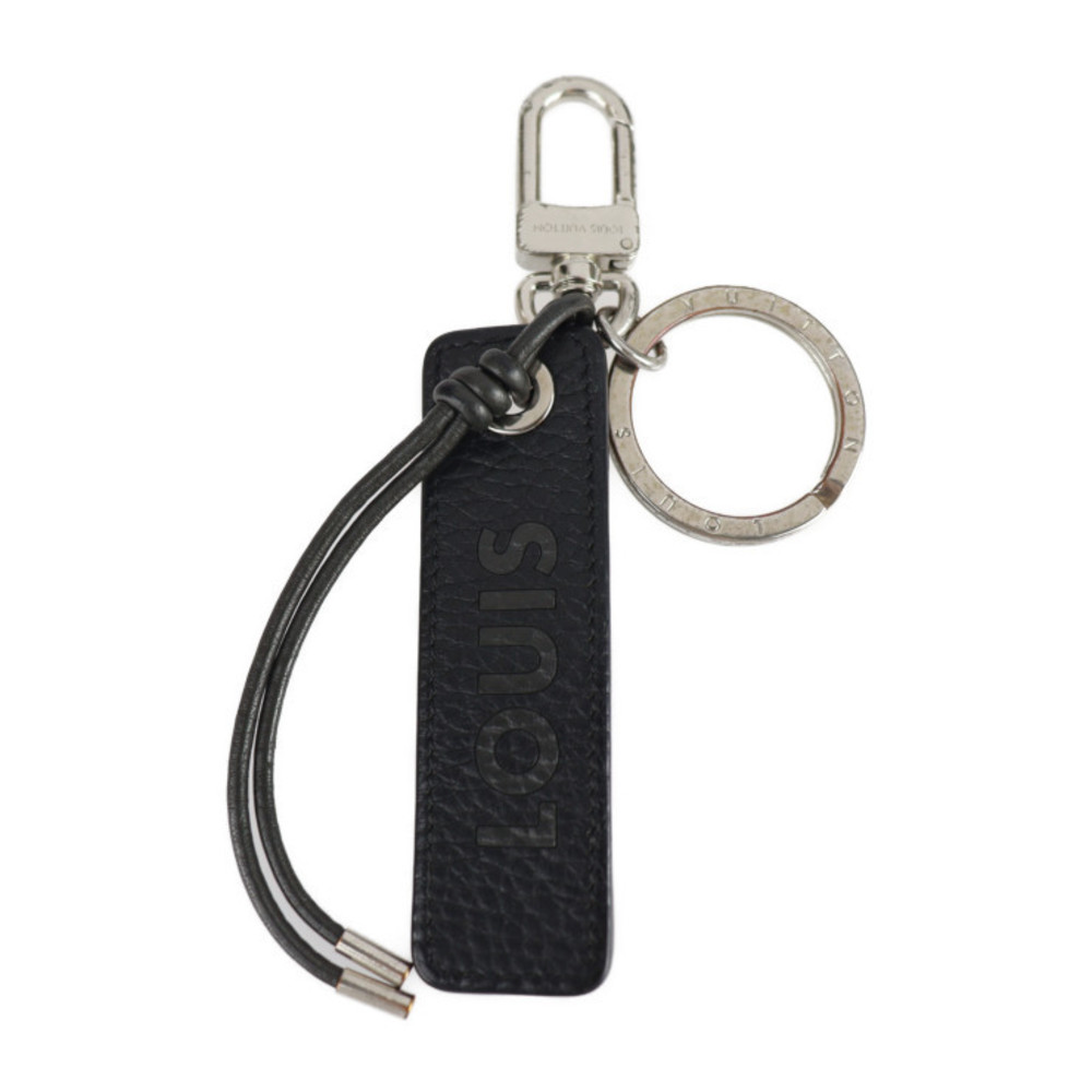Louis Vuitton, Accessories, Louis Vuitton Portocre Tab Keychain M6473  Taurillon Leather Metal Black Silver