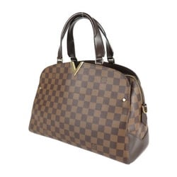 LOUIS VUITTON Louis Vuitton Kensington bowling handbag N41505 Damier canvas leather Ebene