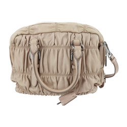 PRADA Prada handbag BL0759 nappa leather CAMMEO beige 2WAY shoulder bag tote gather
