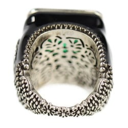 GUCCI Gucci ring 538037-J7422 notation size 9 silver 925 rhinestone crystal green black