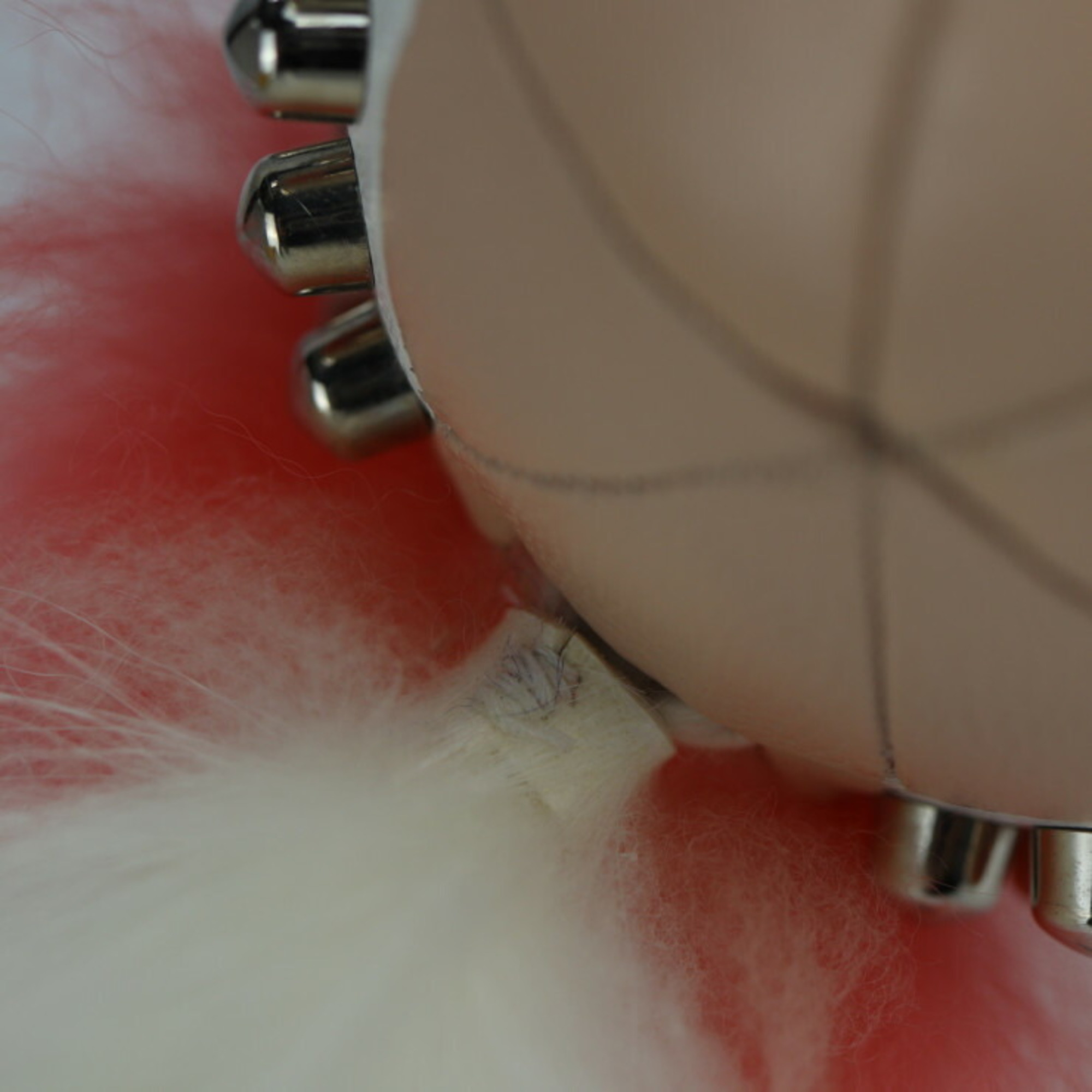 FENDI Fendi Panquito Karl Lagerfeld Keychain 7AR492 Leather Fur Pink Black White Bag Charm