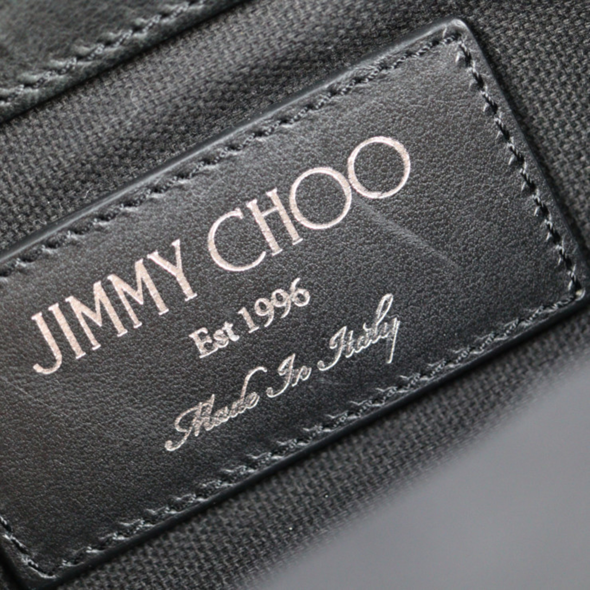 JIMMY CHOO Jimmy Choo DEREK Derek second bag leather black gold metal fittings star studs clutch