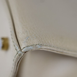 Salvatore Ferragamo Gancini shoulder bag 21 4189 leather light beige gold hardware tote