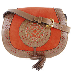 Loewe Seville Collection Anagram Suede x Leather Orange Ladies Shoulder Bag